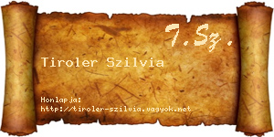 Tiroler Szilvia névjegykártya
